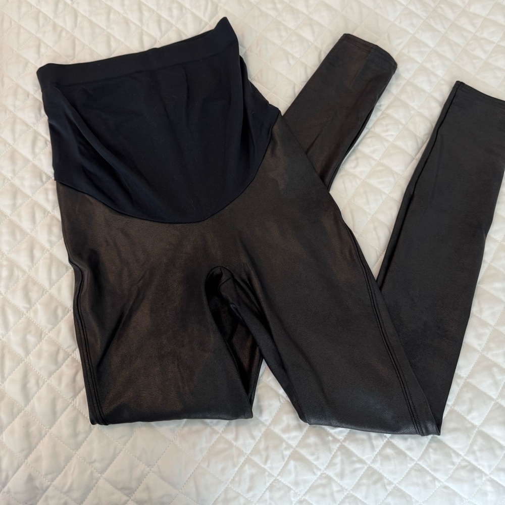 Spanx Maternity Faux Leather Leggings